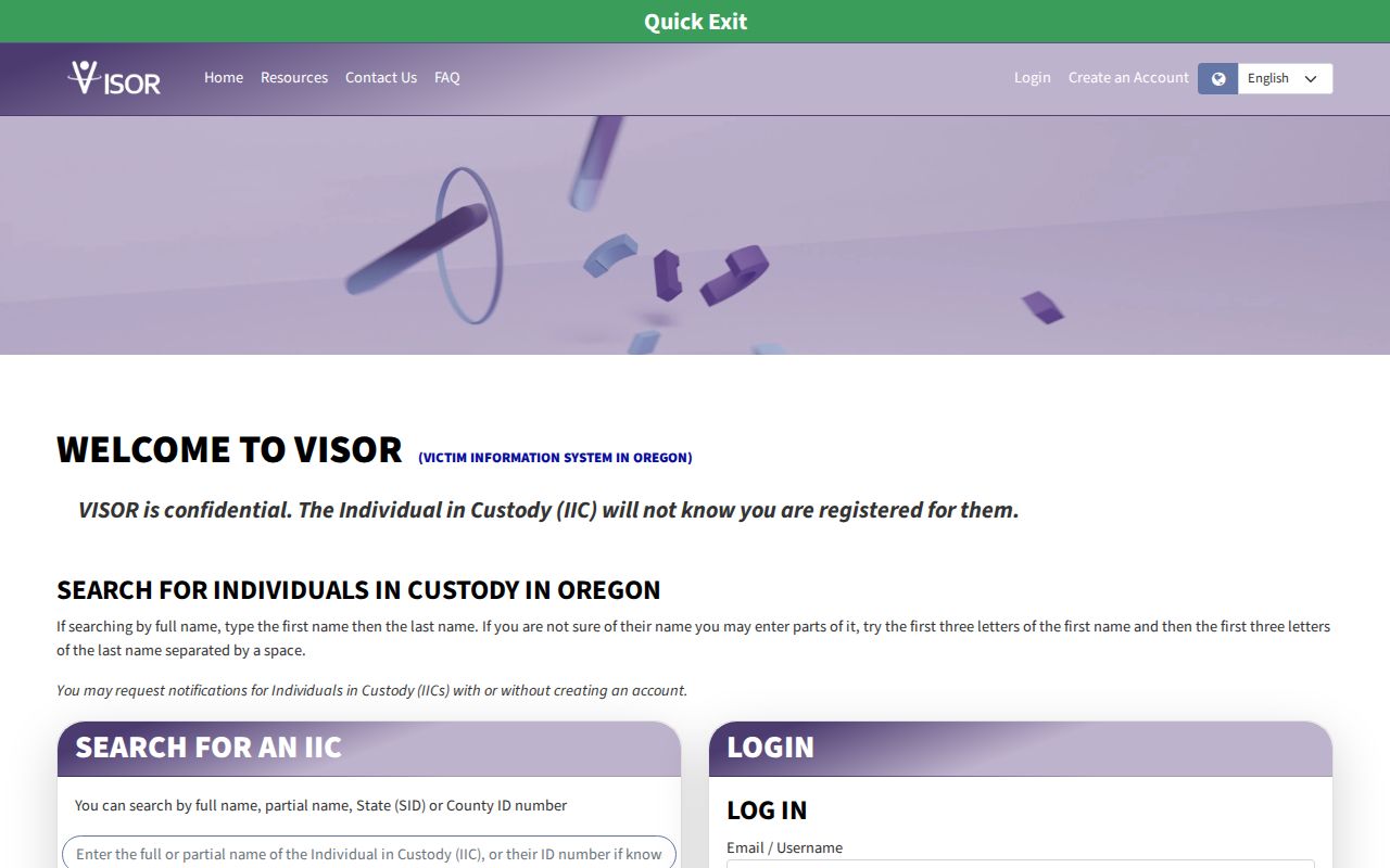 Jefferson County VISOR release search and notification portal