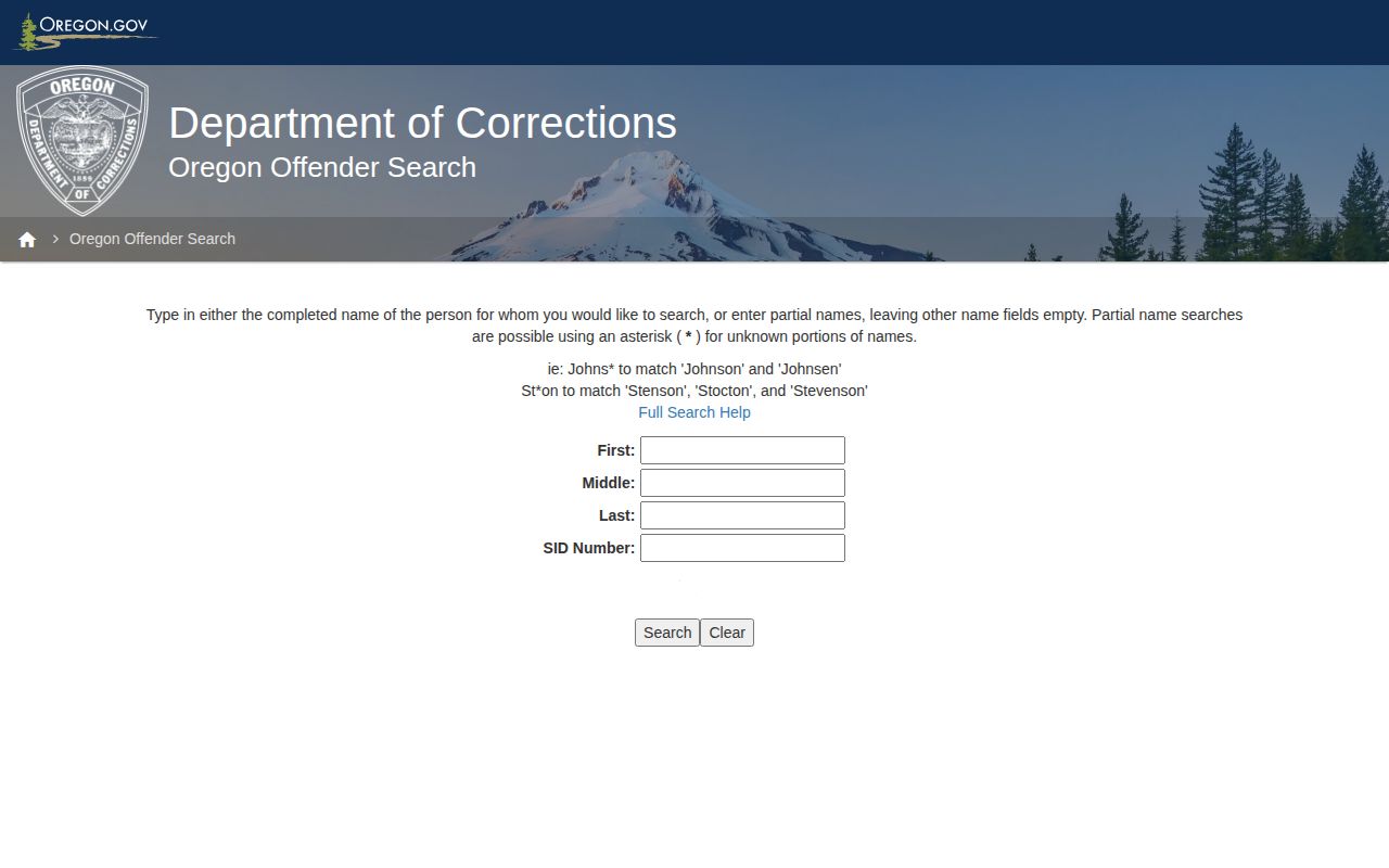 Oregon DOC offender search for Jefferson County released inmates