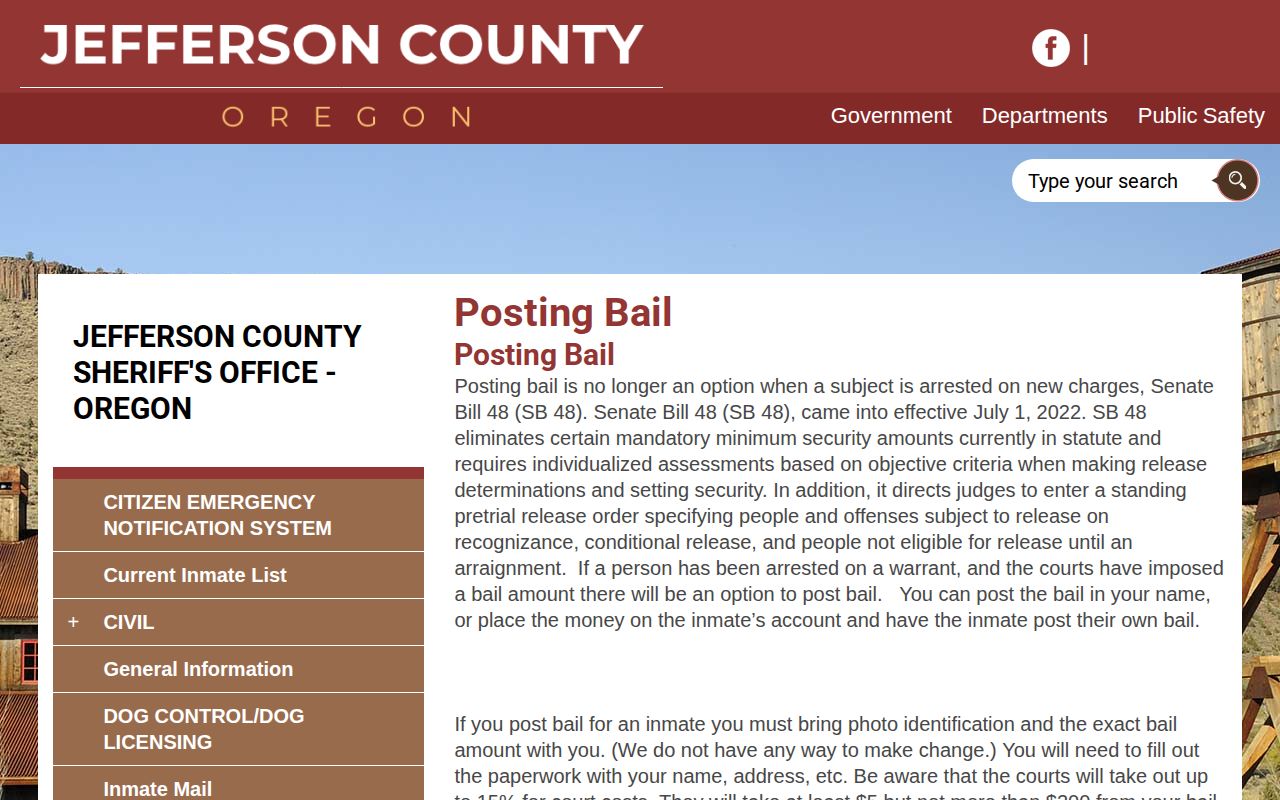 Jefferson County warrant bail and release paperwork instructions